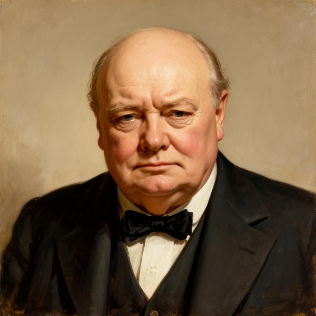 Porträtt av Winston Churchill