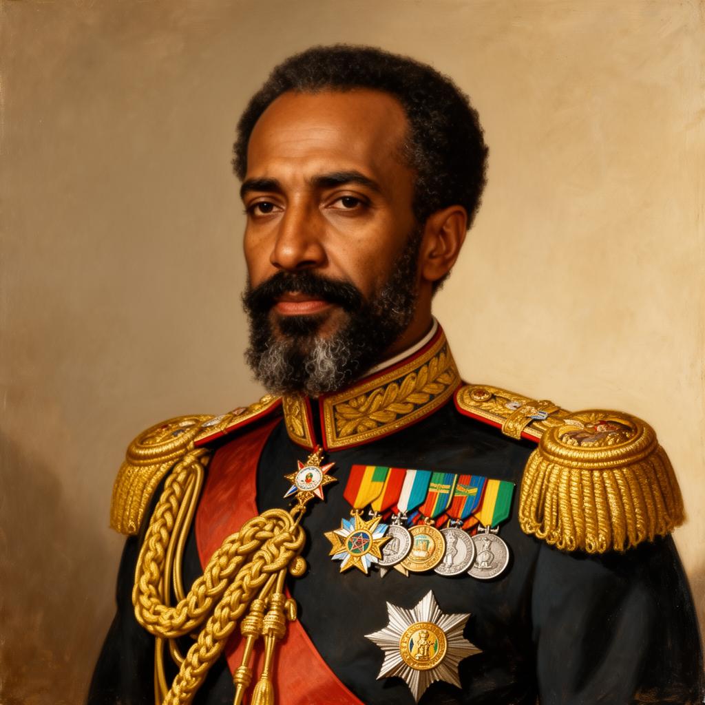 Porträtt av Haile Selassie