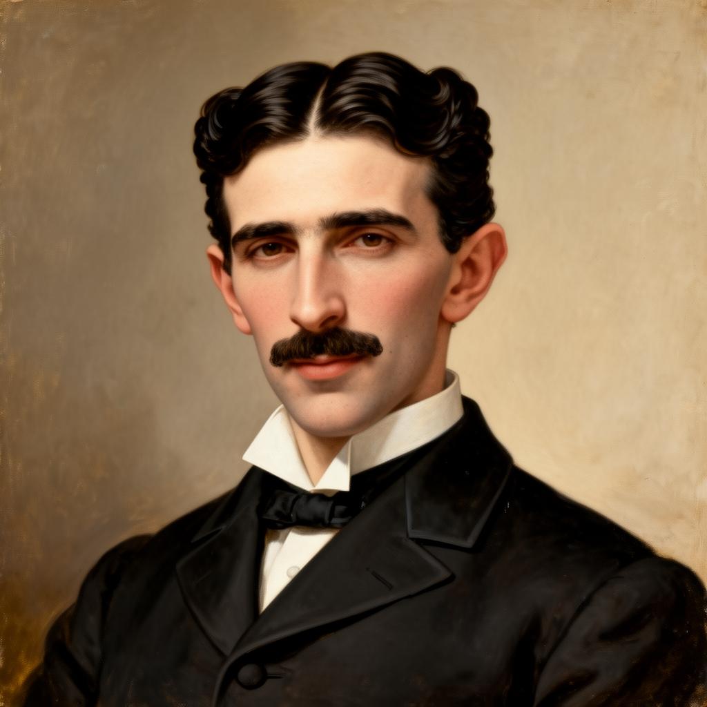 Porträtt av Nikola Tesla